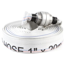 Tubo Flessibile Manichetta per Pompe Antincendio | Ø26 mm / 1" | Lunghezza 30 m | per Acqua Pulita Sporca Liquami | con Raccordi Rapidi | Resistenza Termica e Meccanica | in Poliestere 